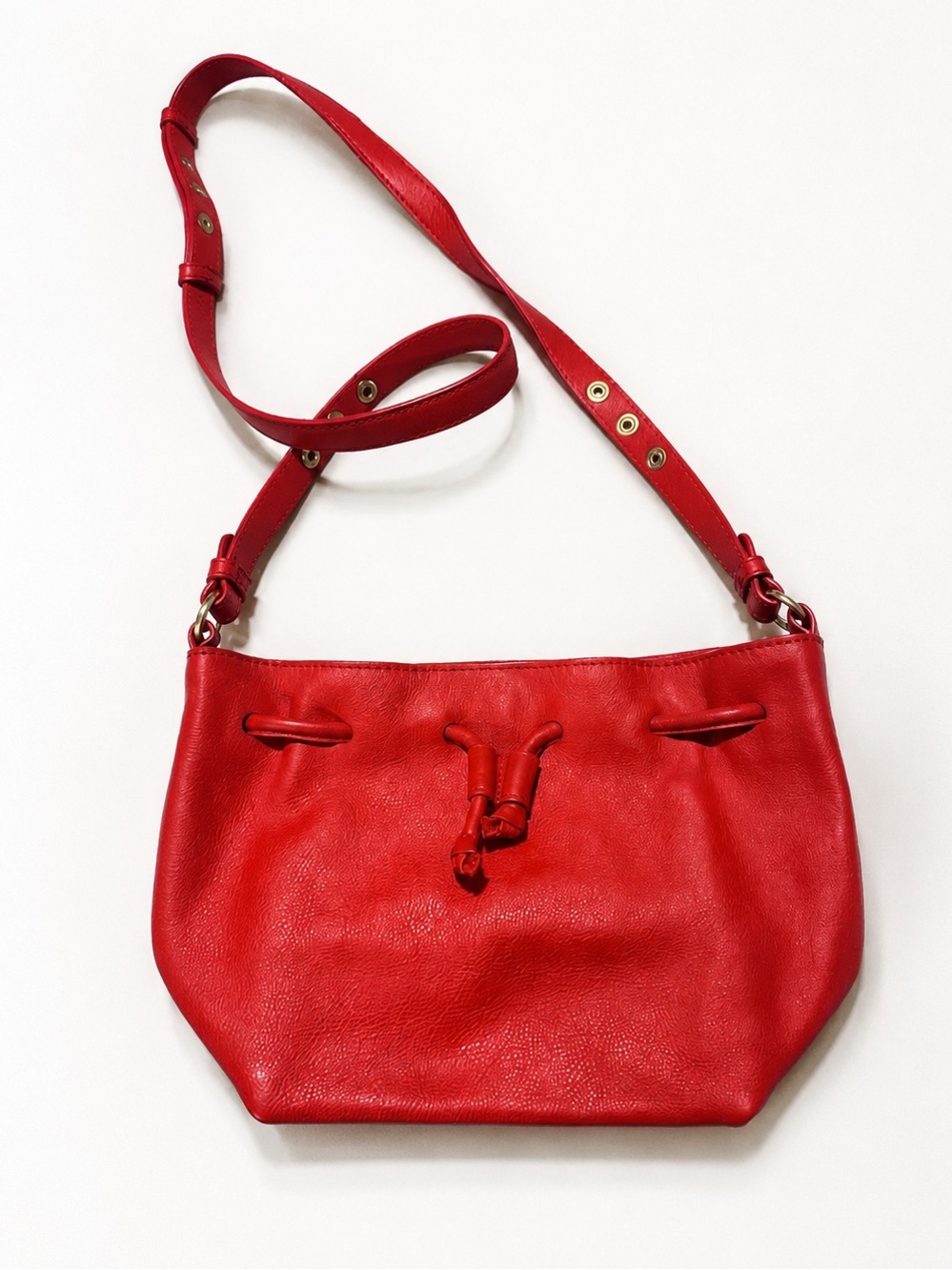 Boden Red Leather Shoulder Bag with Adjustable Strap